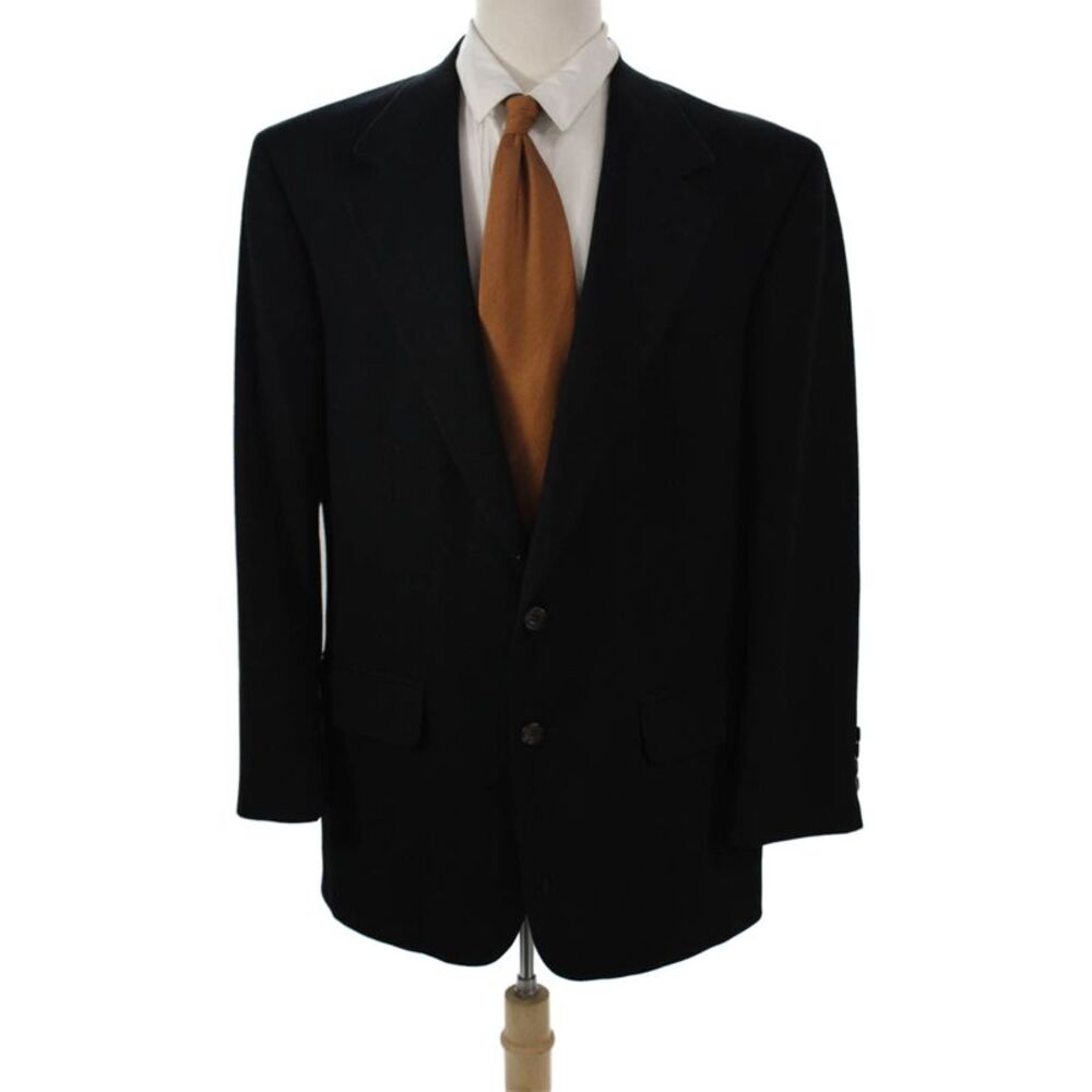 Peterborough Row Mens Black Cashmere Blazer Size 40